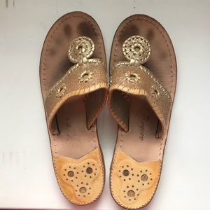 Gold sparkly Jack Rogers